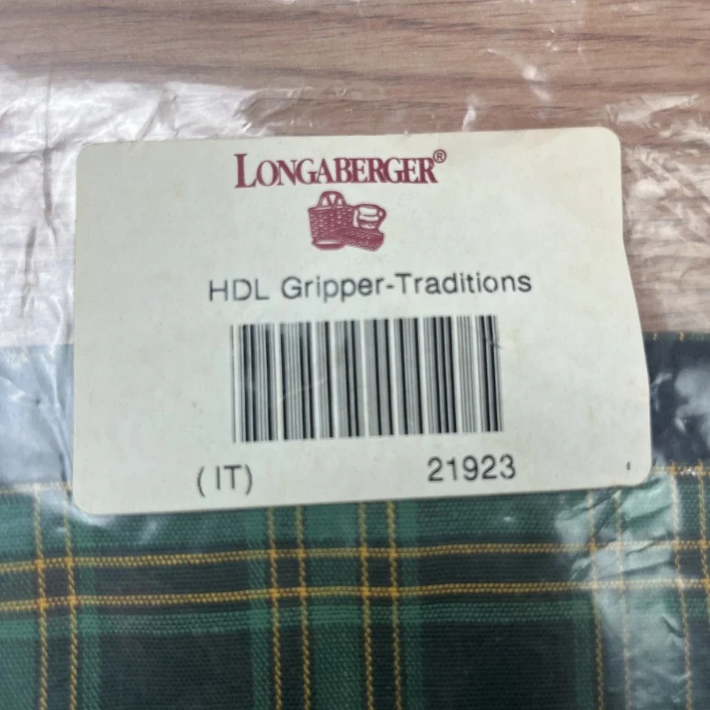 Longaberger Fabric Handle Gripper in Traditions Plaid 21923 NEW